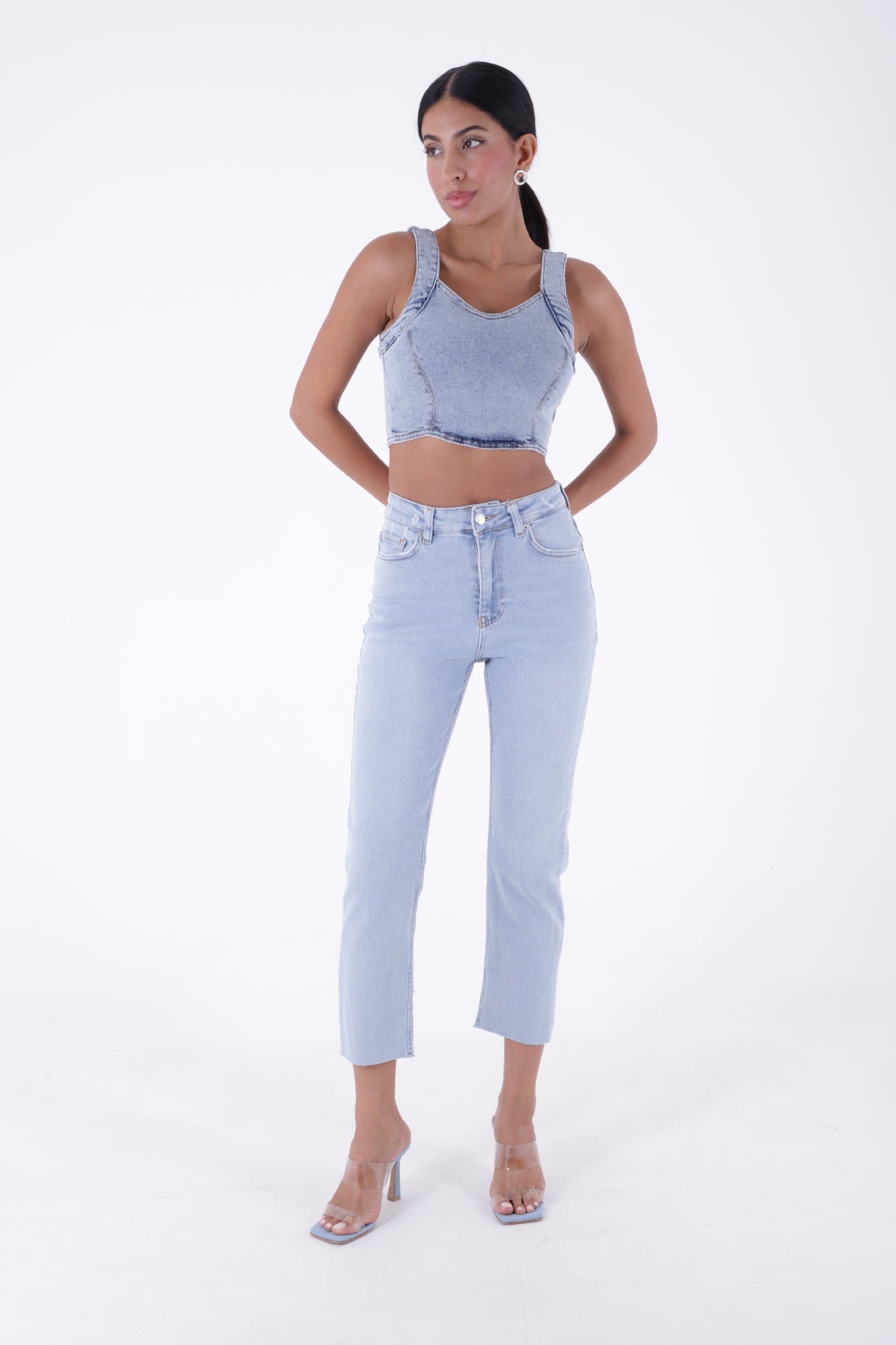 Dikişsiz Paça Mom Fit Kot Pantolon 764