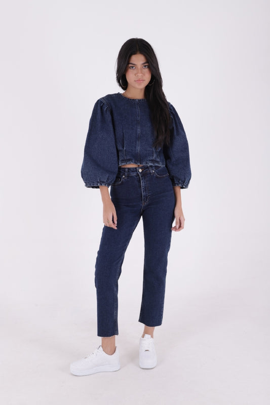 Dikişsiz Paça Mom Fit Kot Pantolon 764