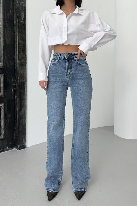 Yüksel Bel Straight Kot Pantolon 7033