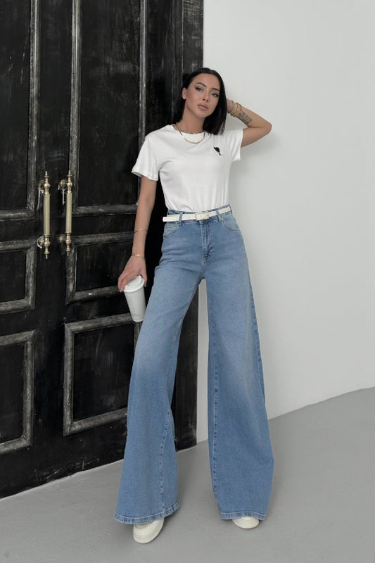 Geniş Paça Kot Pantolon 7082