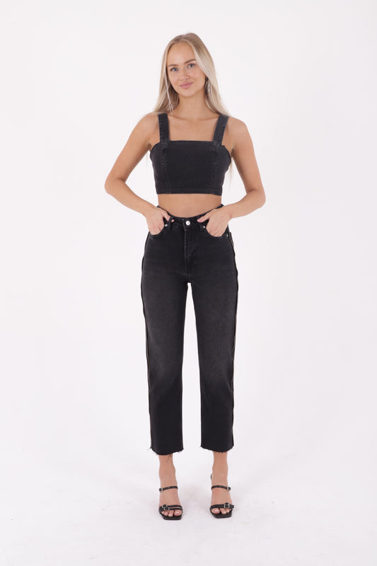 Şerit Fermuarlı Kot Pantolon 7004