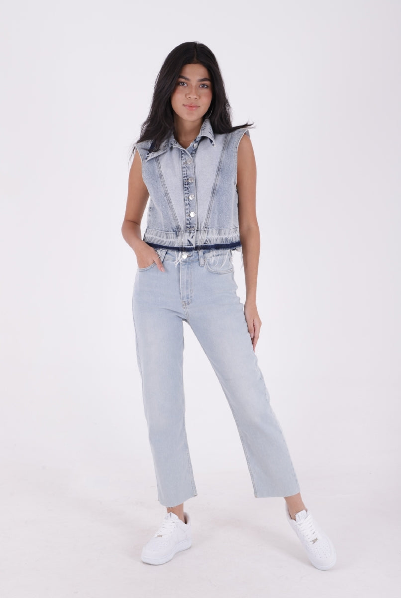 Dikişsiz Paça Mom Fit Kot Pantolon 764