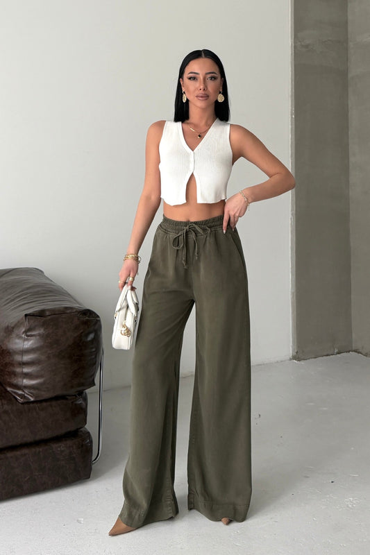 Lastikli Palazzo Pantolon 7150