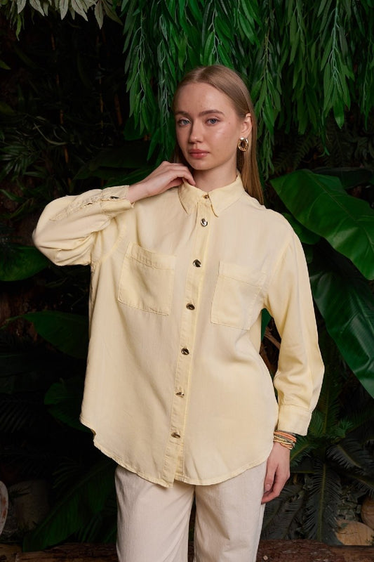Cepli Oversize Keten Gömlek HS609