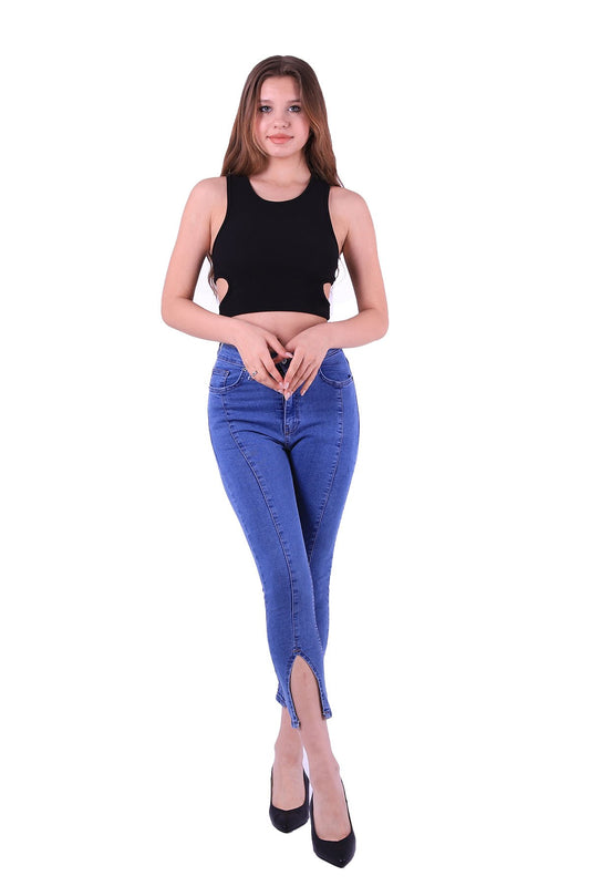 Önü Yırtmaçlı Skinny Kot Pantolon 1739