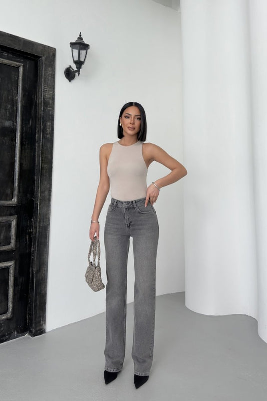 Yüksel Bel Straight Kot Pantolon 7033