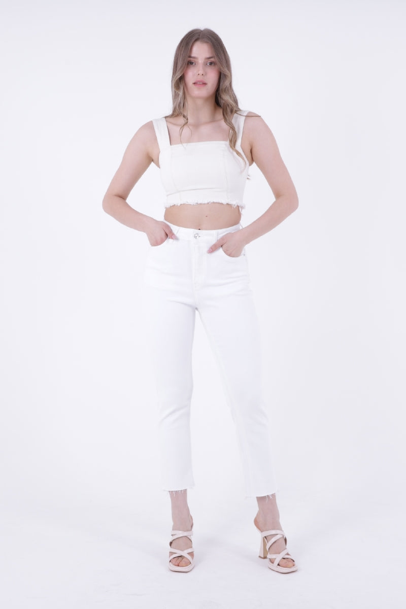 Dikişsiz Paça Mom Fit Kot Pantolon 764
