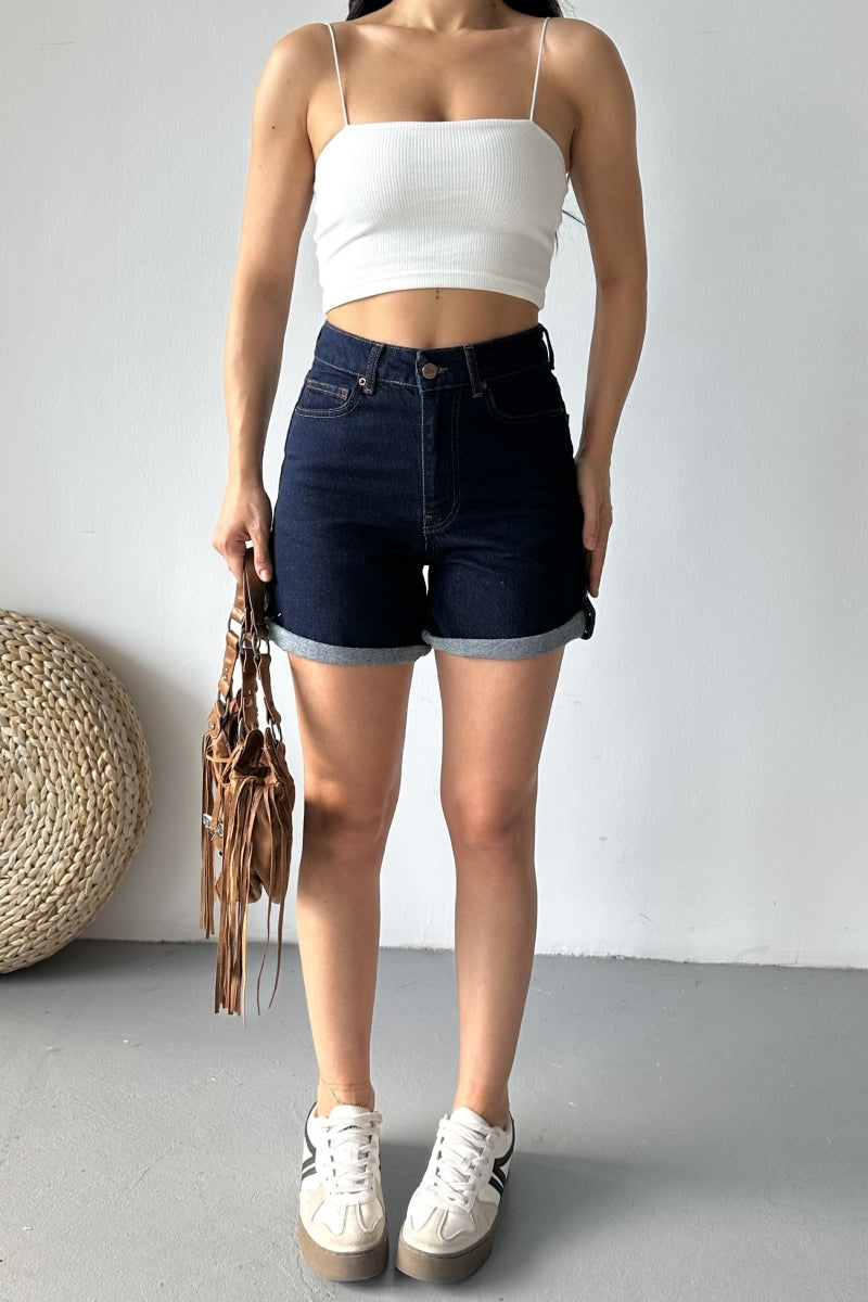 Duble Paça Kot Şort 292