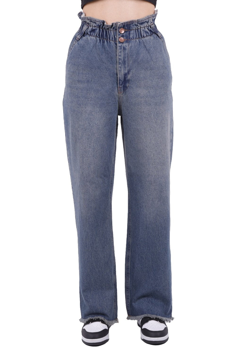 Beli Lastikli Bol Paça Relax Kot Pantolon 789