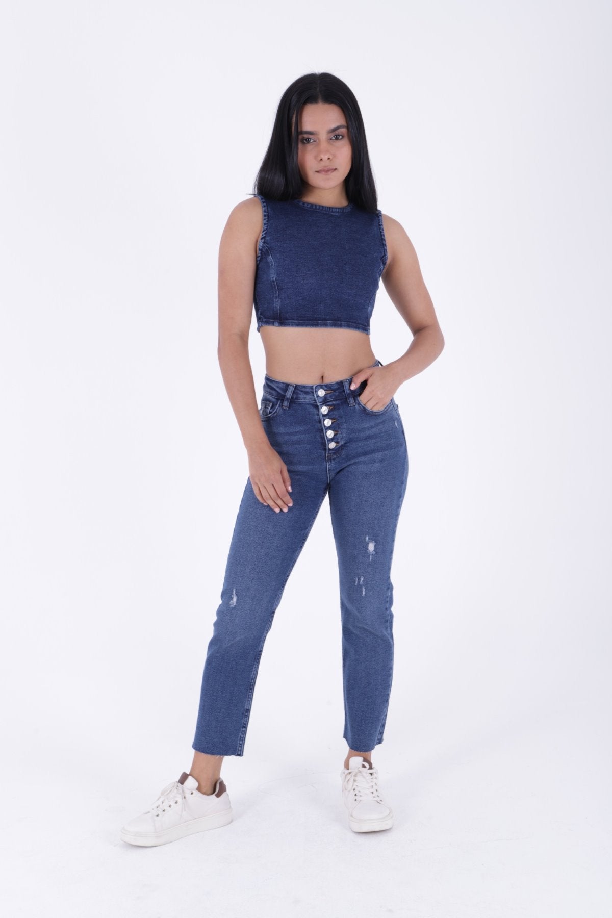 5 Düğmeli Mom Fit Kot Pantolon 745