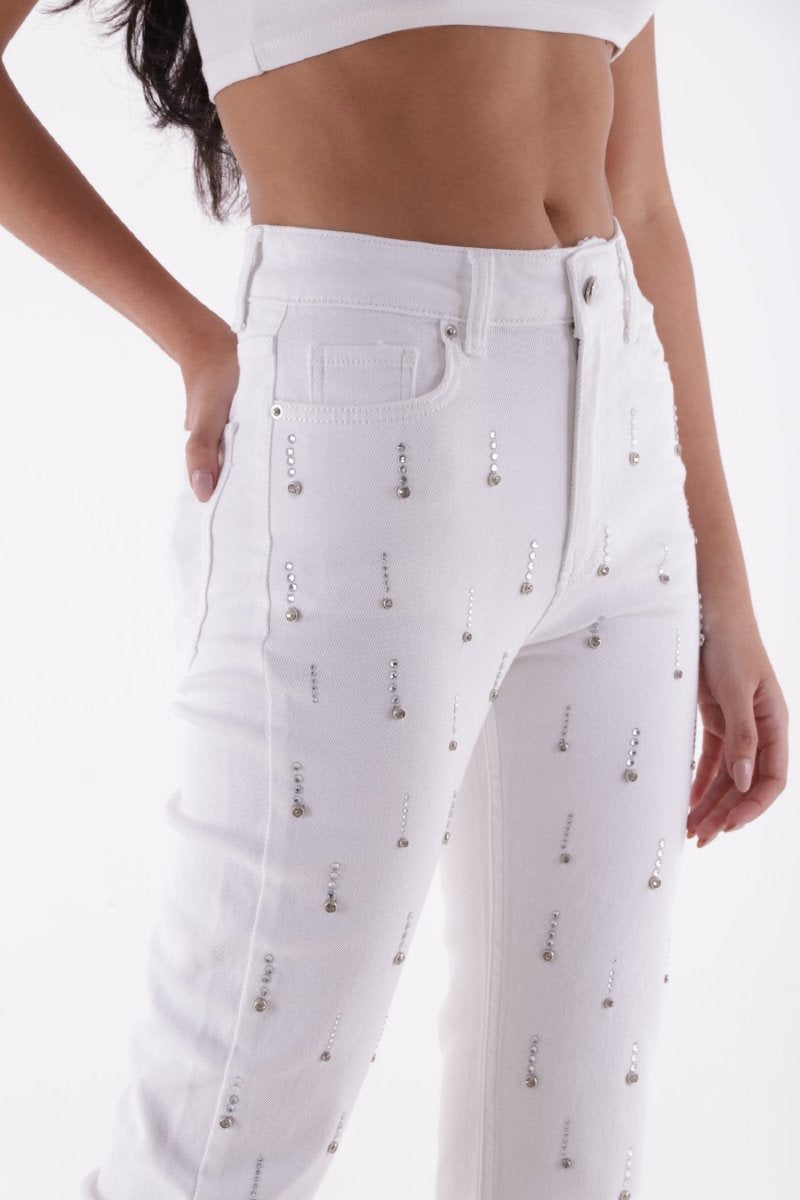 Tek Taraflı Droplı Mom Fit Kot Pantolon 7038