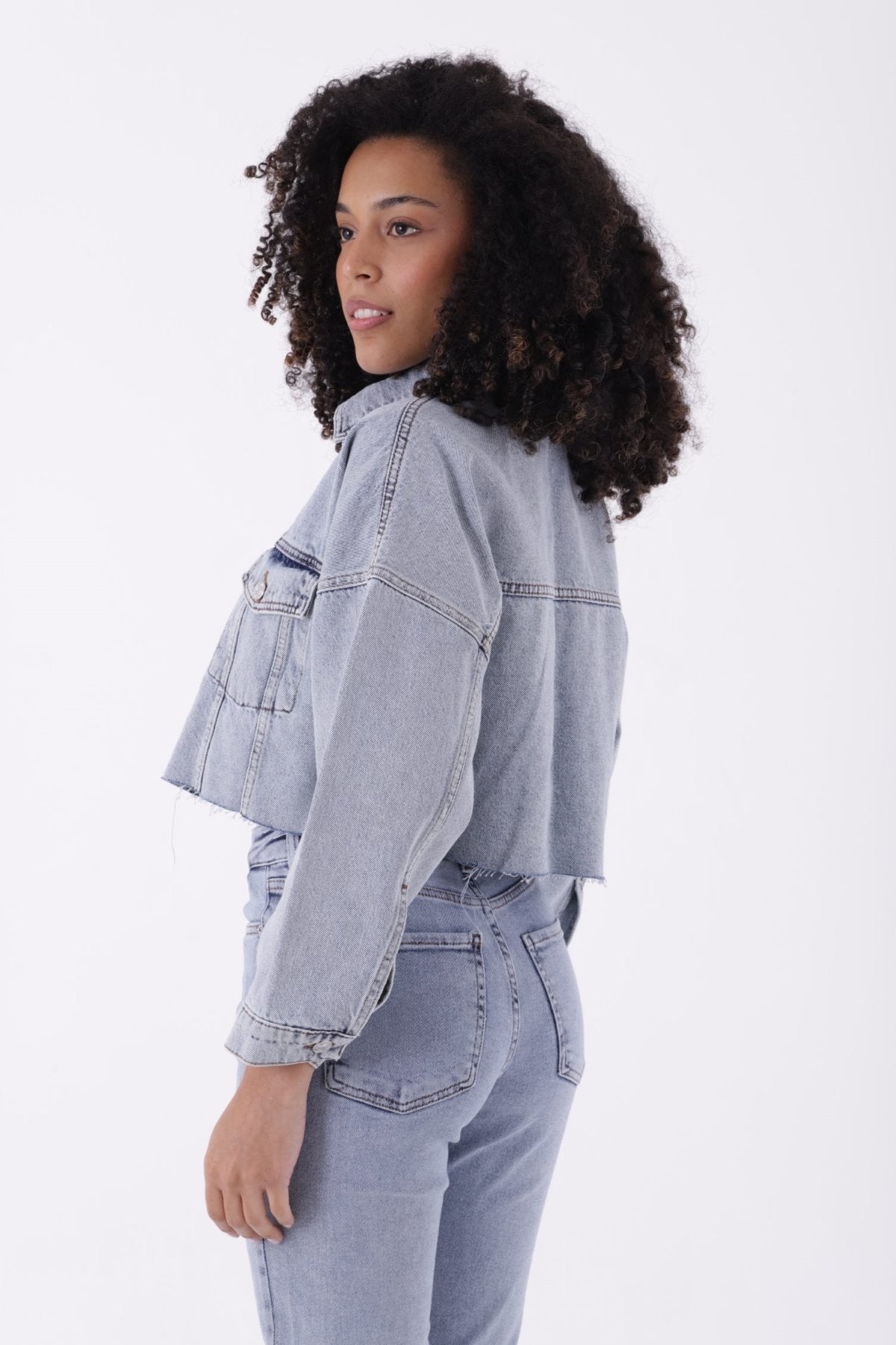 Kısa Oversize Kot Ceket 651
