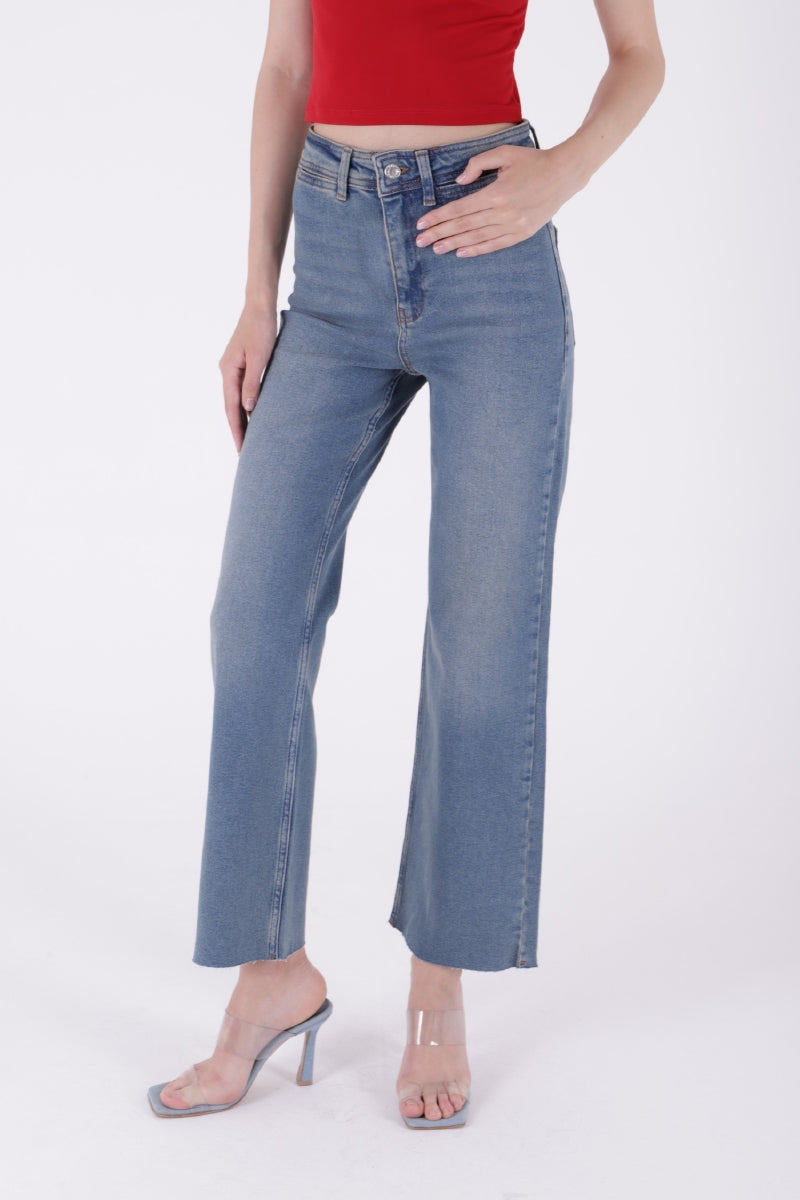 Dekoratif Cep Detaylı Palazzo Kot Pantolon 1710