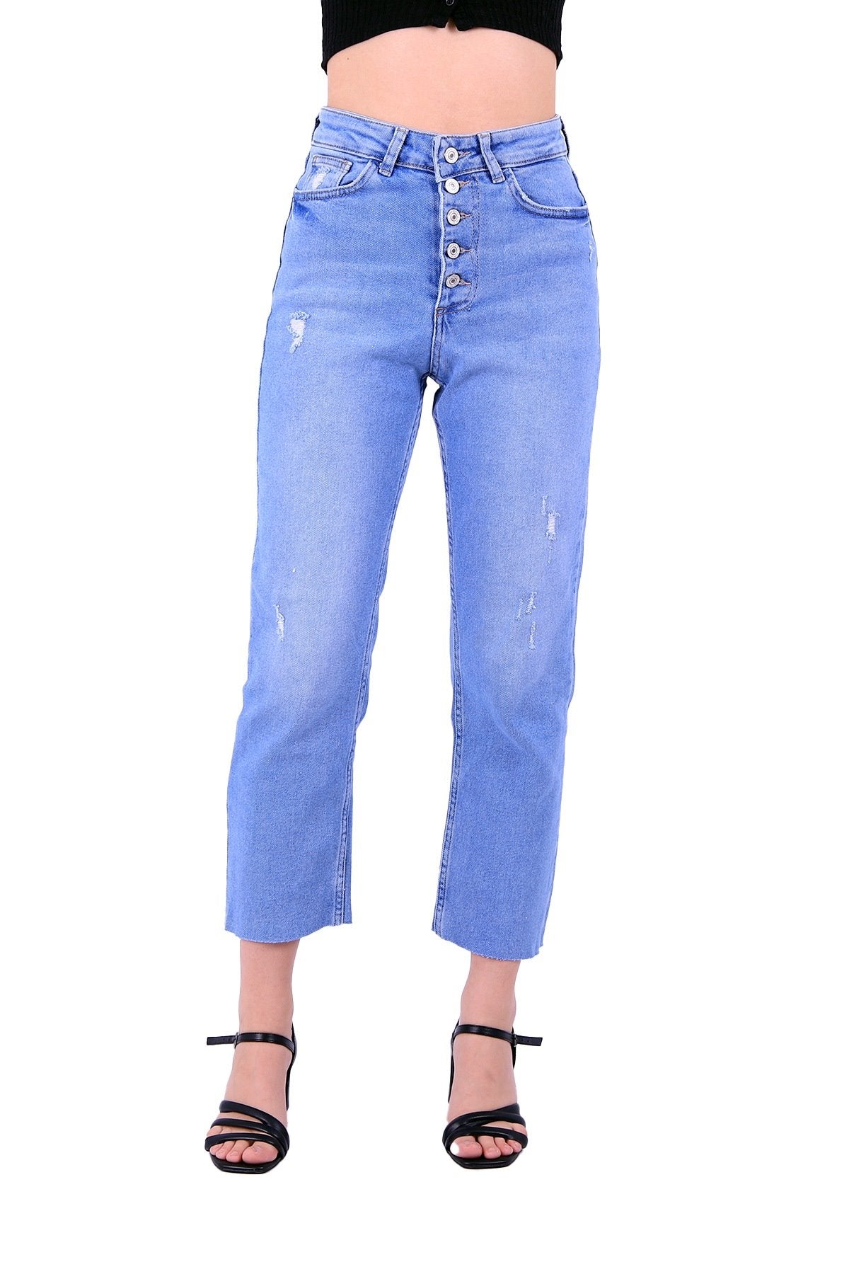 5 Düğmeli Mom Fit Kot Pantolon 745