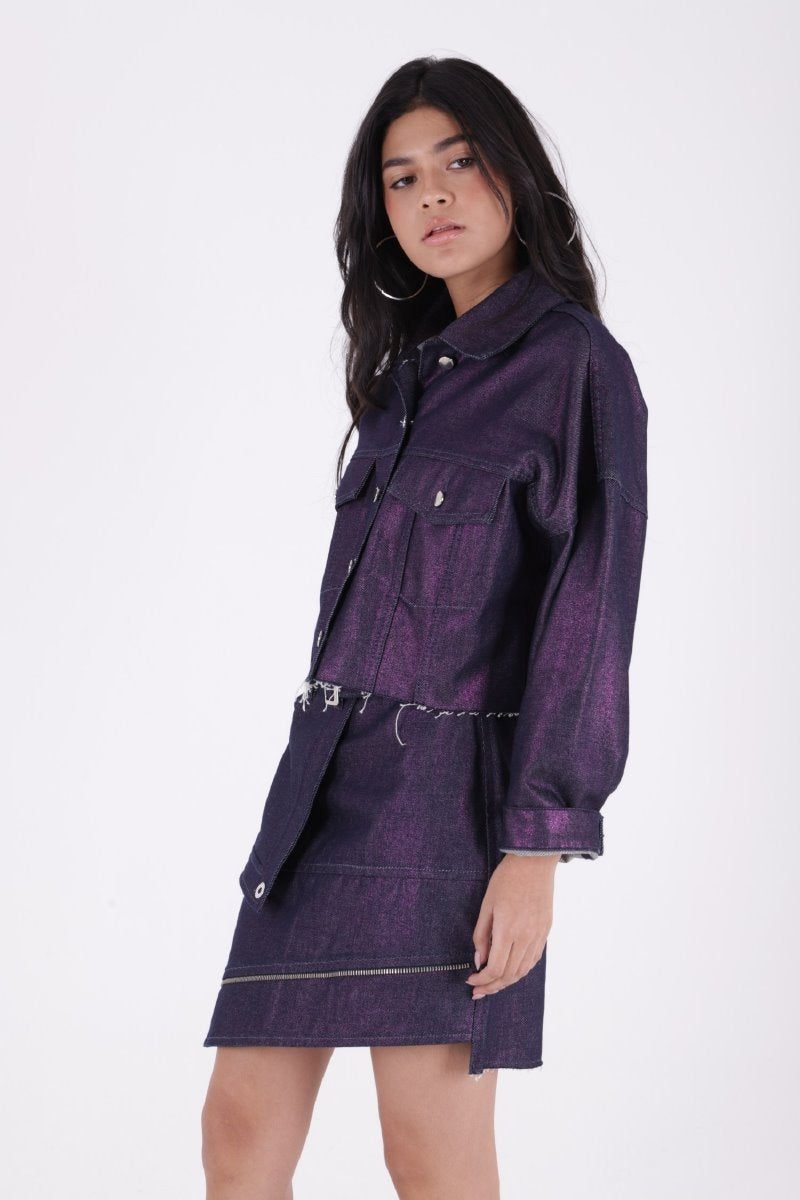 Kısa Oversize Kot Ceket 651
