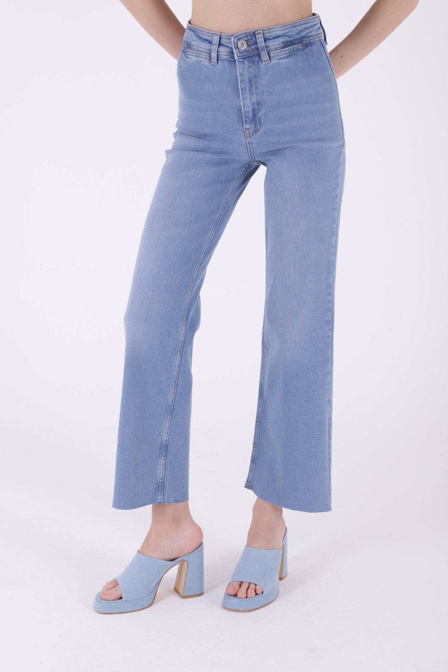 Dekoratif Cep Detaylı Palazzo Kot Pantolon 1710