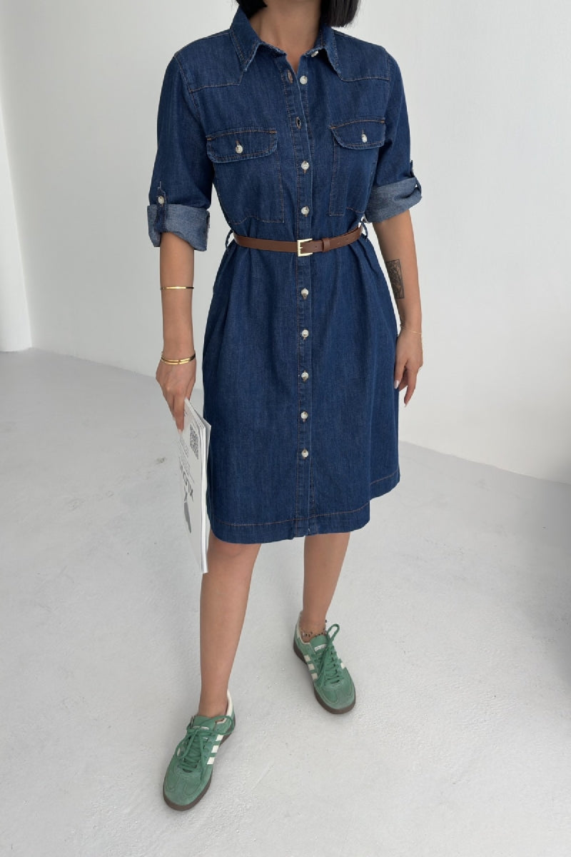 Düğmeli Uzun Gömlek 6102