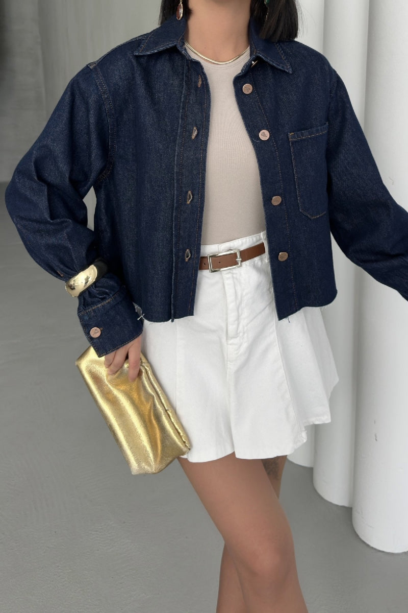 Kısa Cepli Kot Ceket 6082