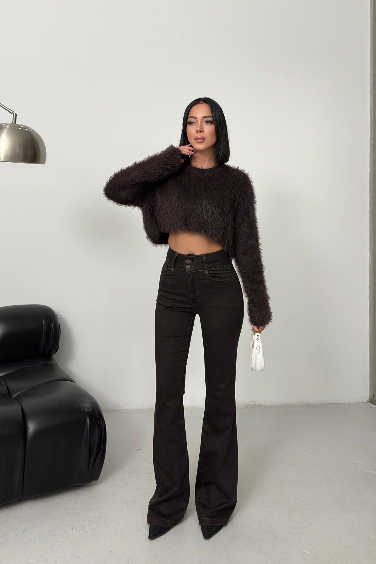 Pensli Geniş Kemerli Kot Pantolon