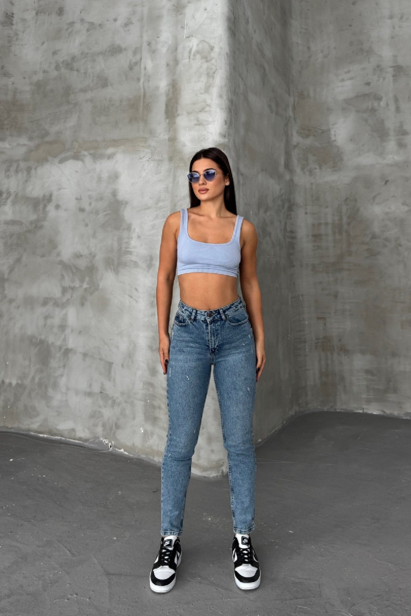 Tık Likra Kot Pantolon 7036