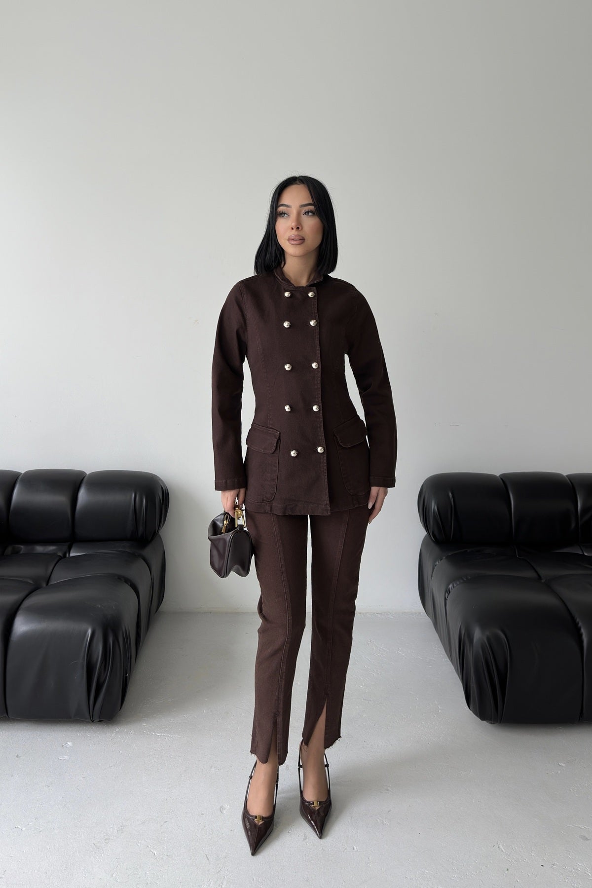 Belden Oturtmalı Düğmeli Gömlek 6248