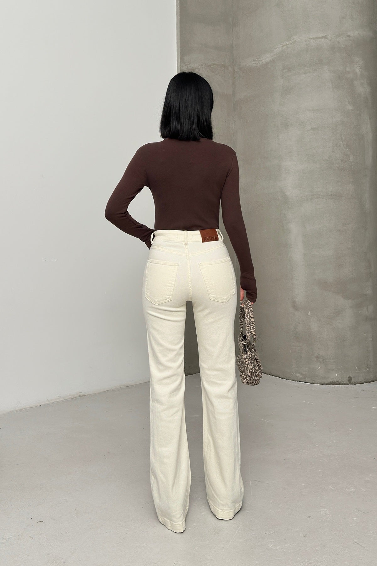 Dikişli Paça Bol Paça Relax Kot Pantolon 7026