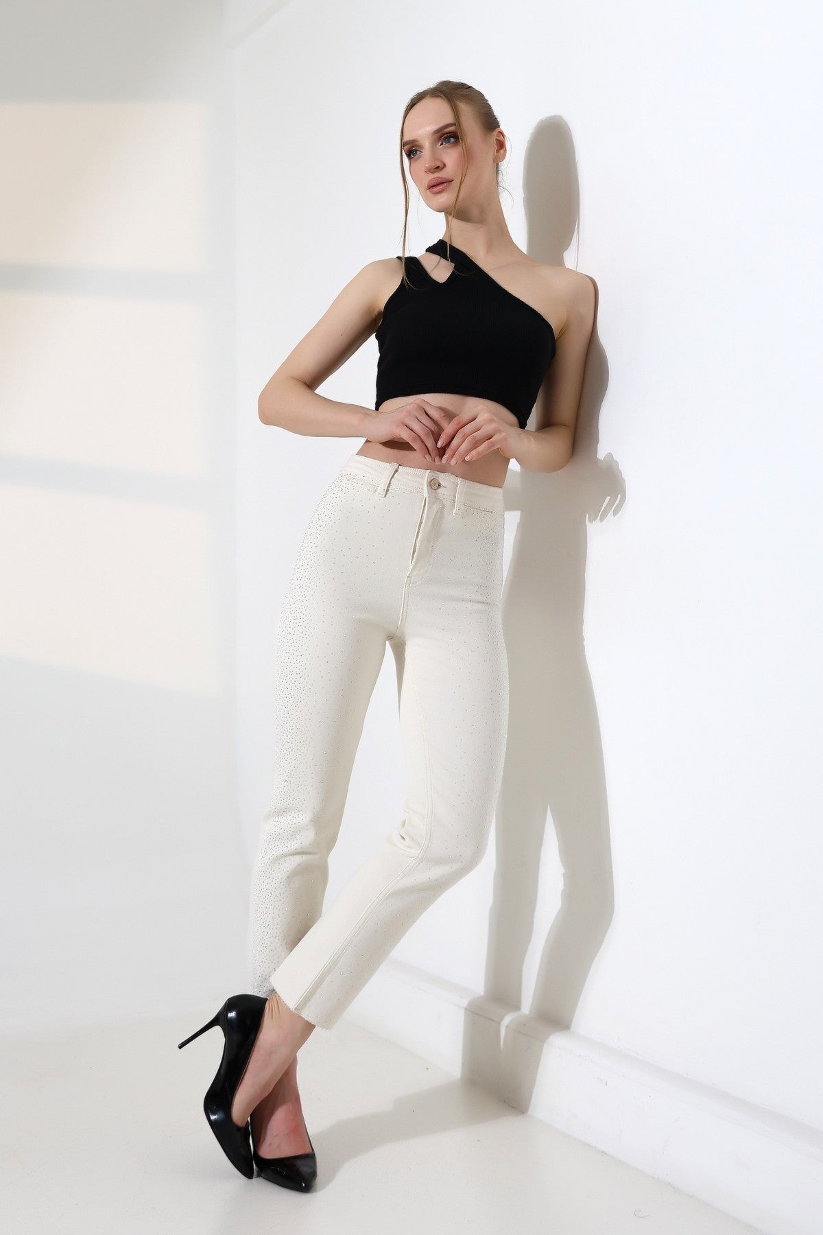 Serpme Taşlı  Relax Kot Pantolon 7193