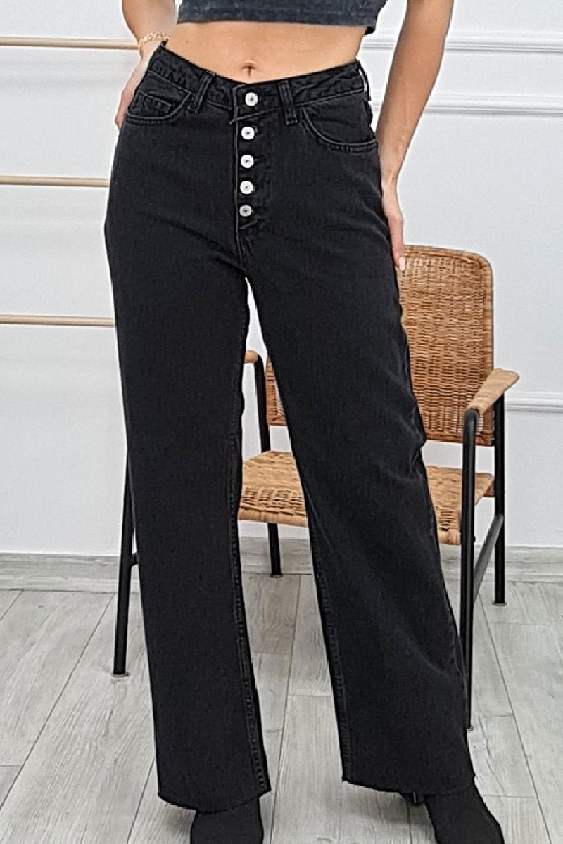 Dikişsiz Paça Beş Düğmali Relax Kot Pantolon 917