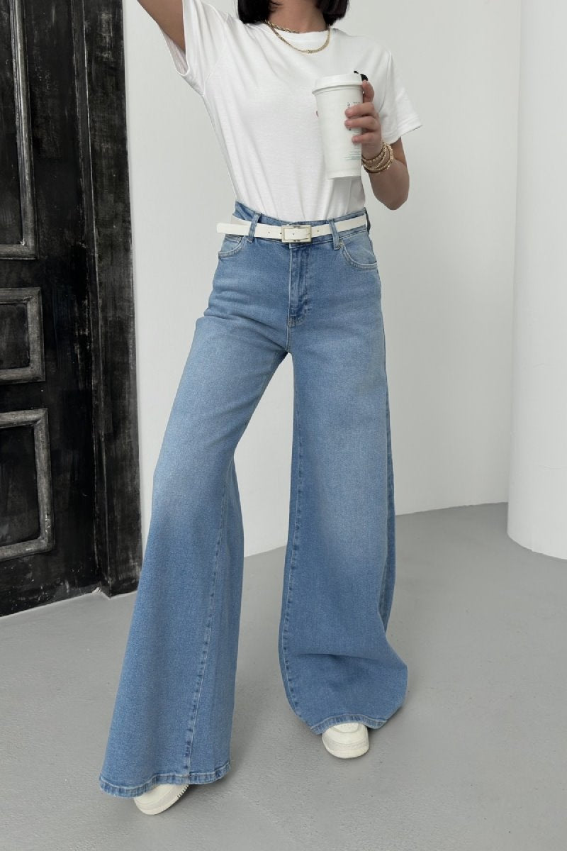 Geniş Paça Kot Pantolon 7082