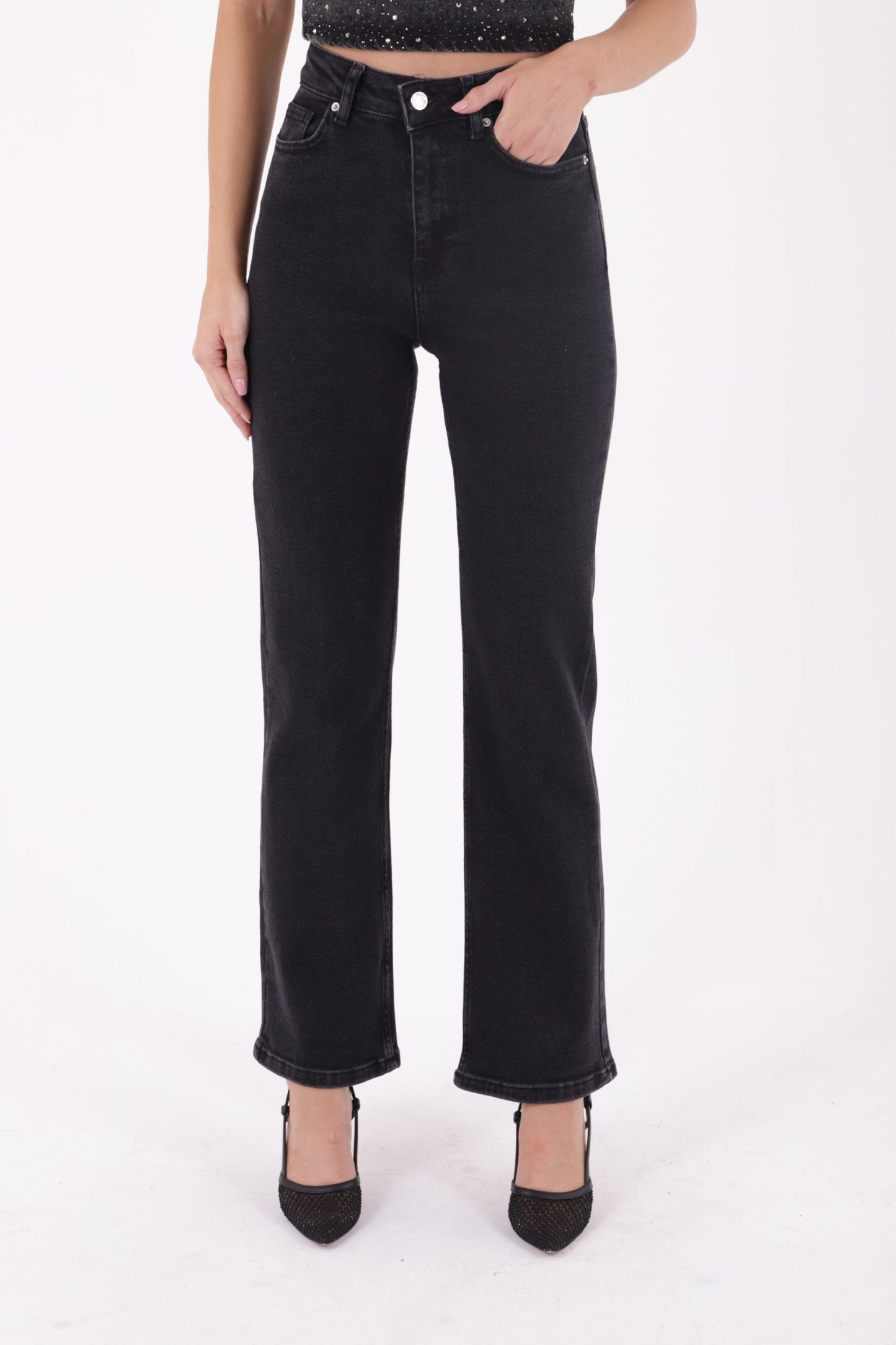 Dikişli Paça Bol Paça Relax Kot Pantolon 7026