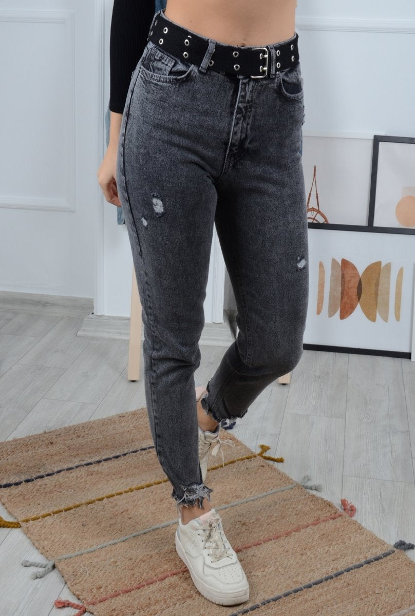 Paçası Mom Fit Kot Pantolon 884