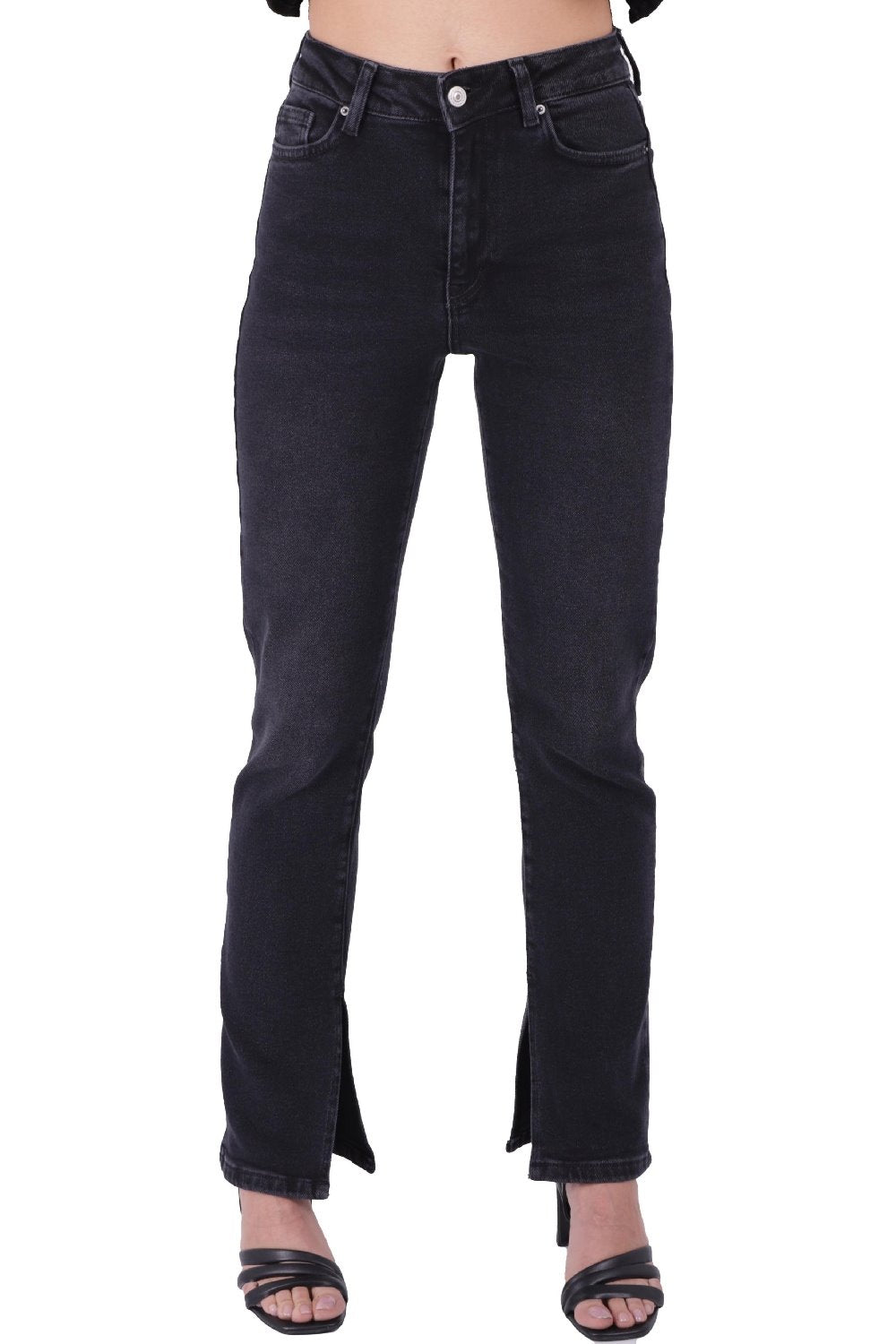Yırtmaç Detaylı Düz Jean 1844