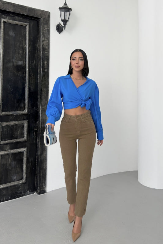 Dikişsiz Paça Mom Fit Kot Pantolon 764