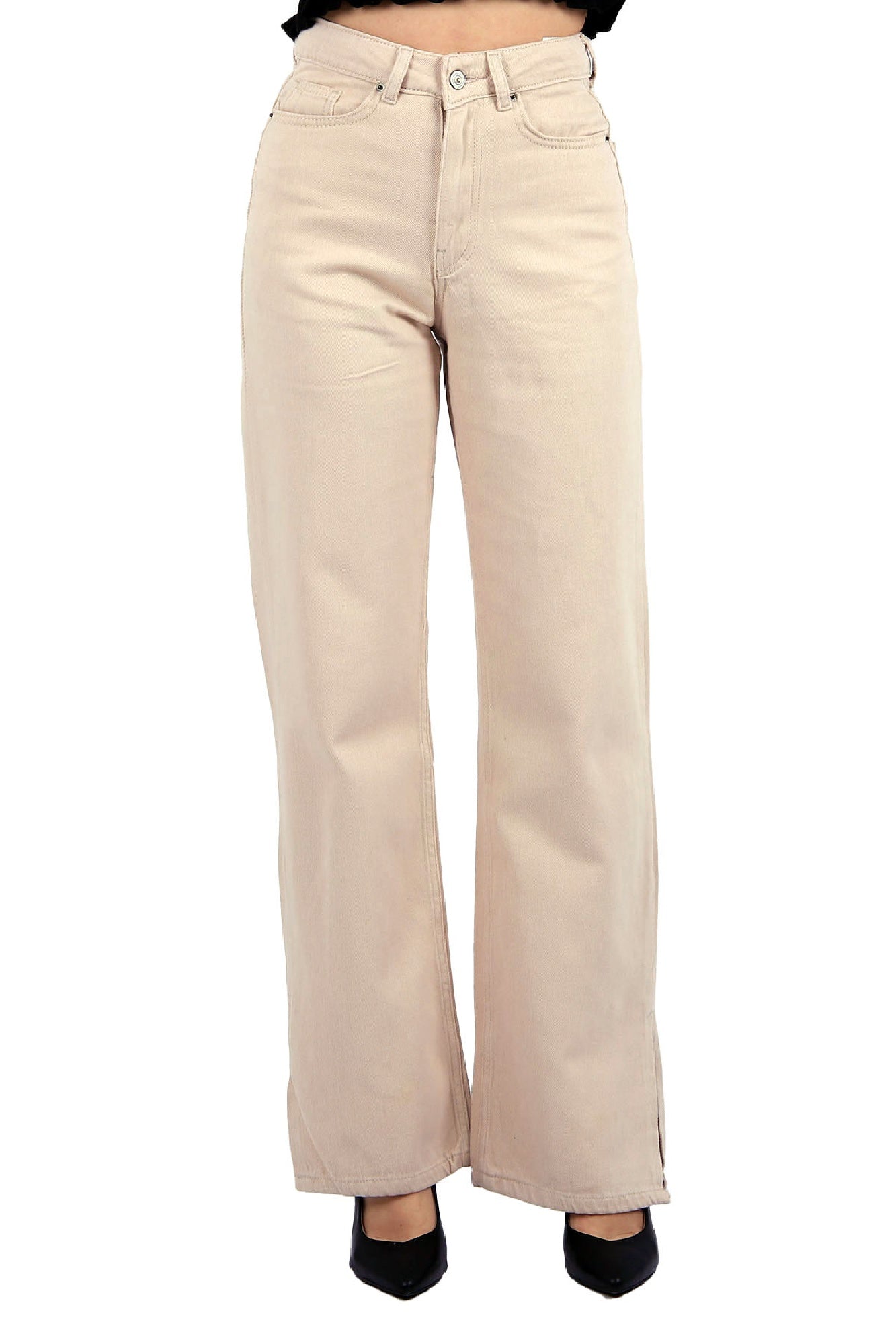 Paçası Yırtmaçlı Mom Fit Kot Pantolon 1732