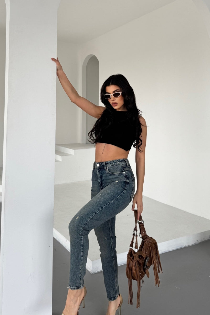 Tık Likra Kot Pantolon 7036