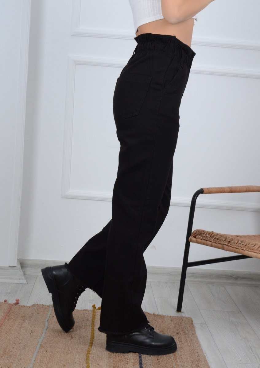 Beli Lastikli Bol Paça Relax Kot Pantolon 789