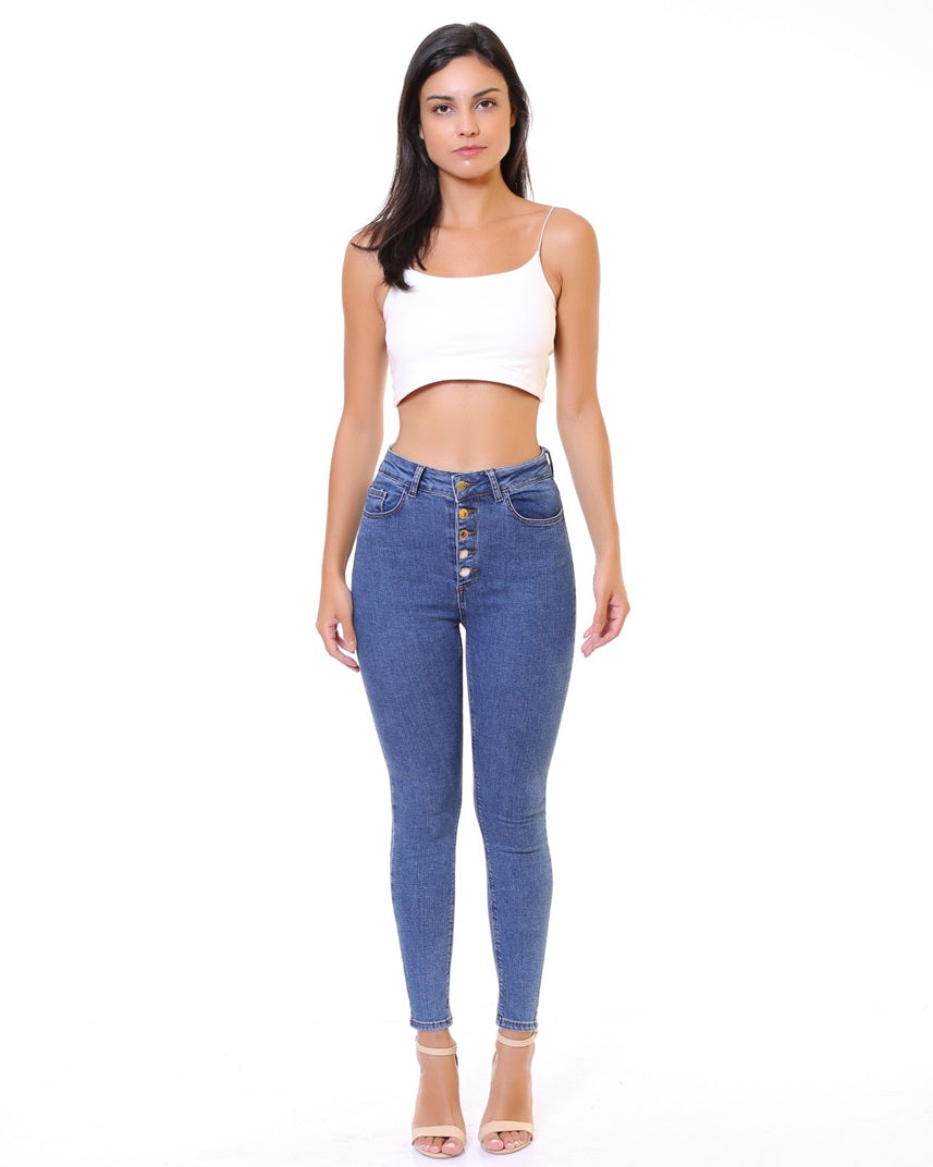 Önü 5 Düğmeli Skinny Kot Pantolon 755