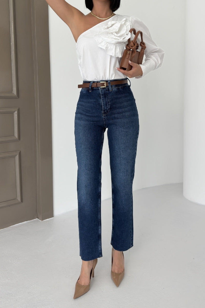 Cep Detaylı Palazzo Kot Pantolon 7073