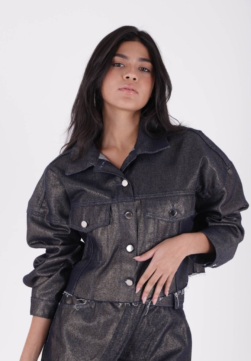 Kısa Oversize Kot Ceket 651