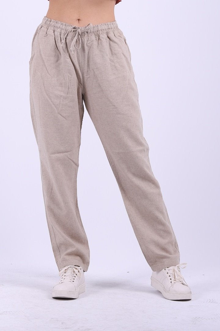 Beli Lastikli Keten Pantolon 996