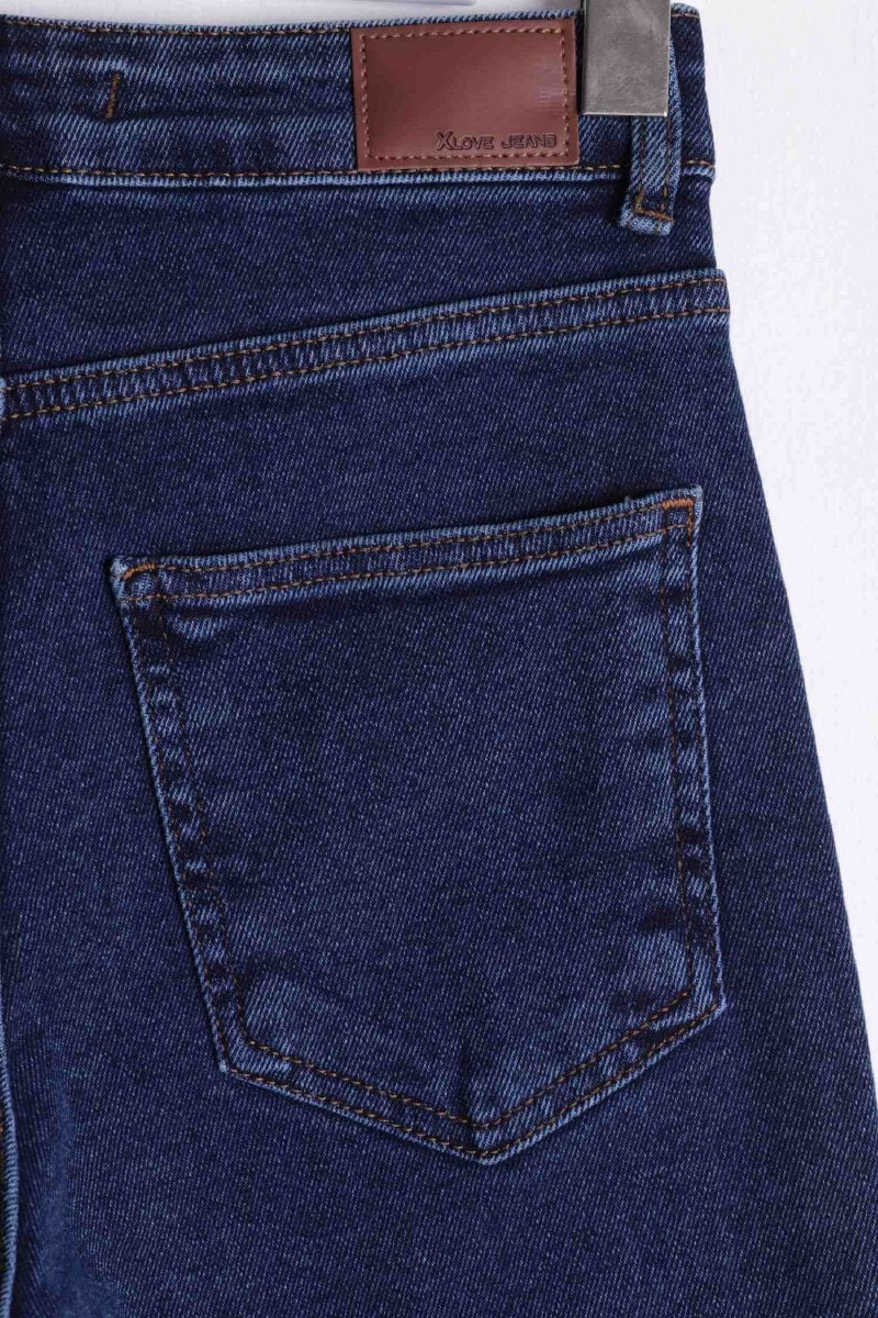 Yanı Yırtmaçlı Flare Paça Mom Kot Pantolon 1774