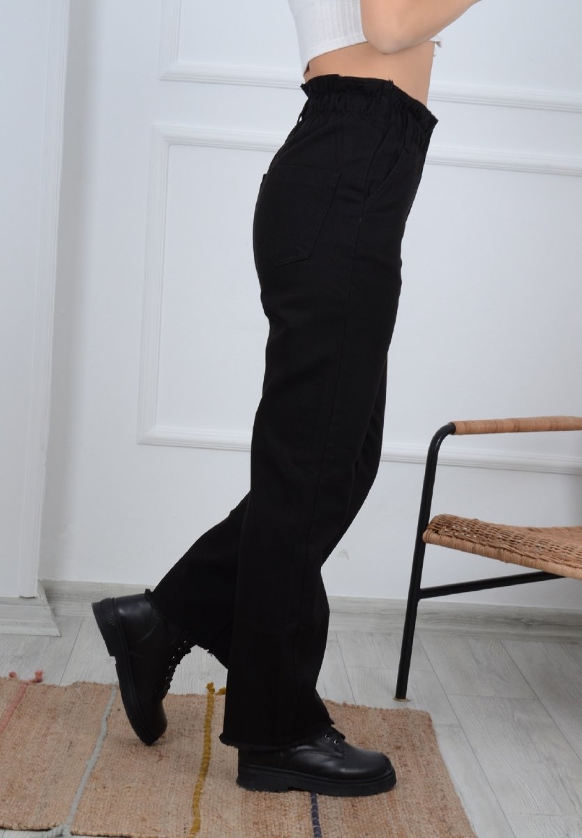 Beli Lastikli Bol Paça Relax Kot Pantolon 789