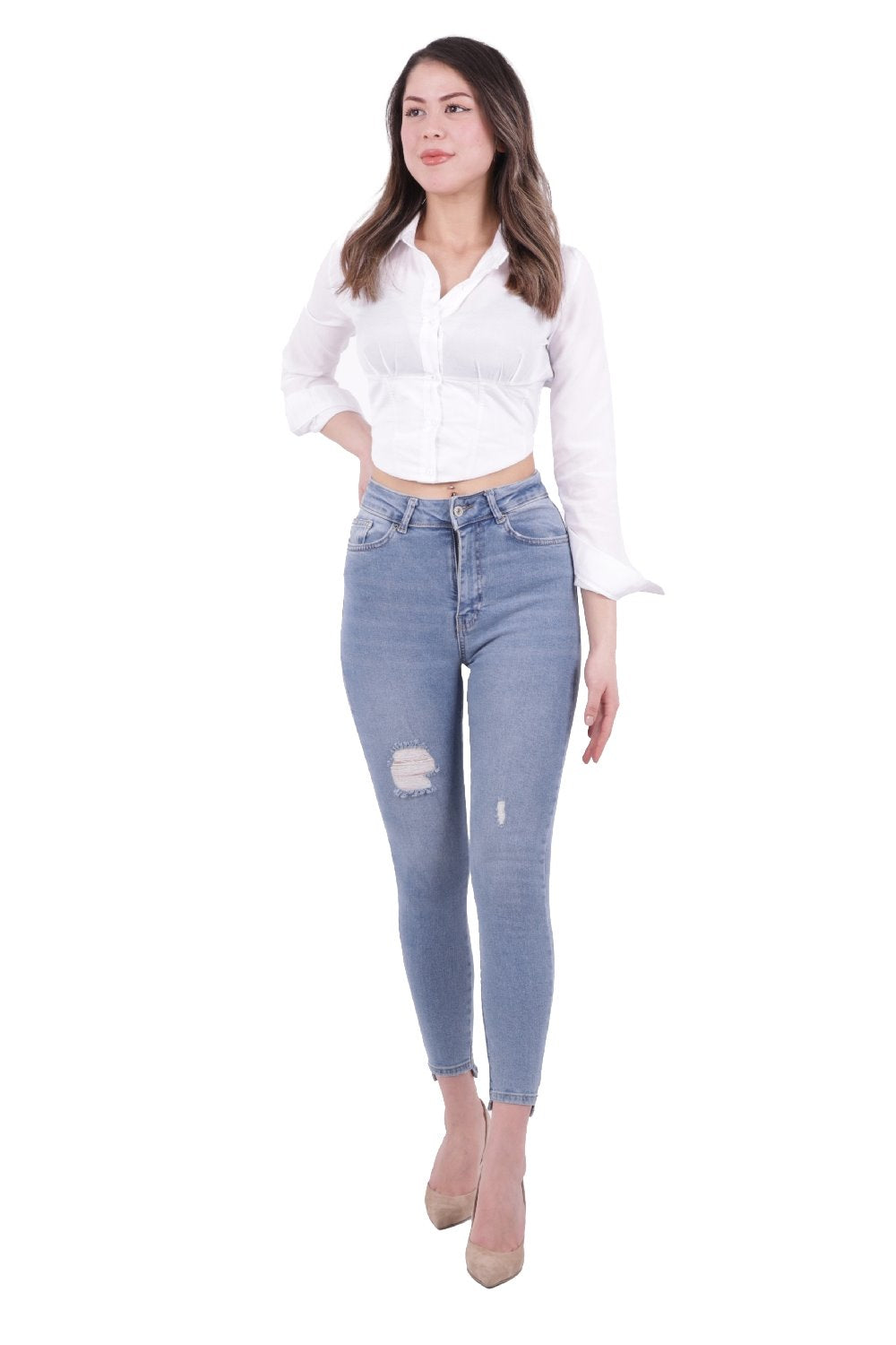 Asimetrik Paça Kot Pantolon 713