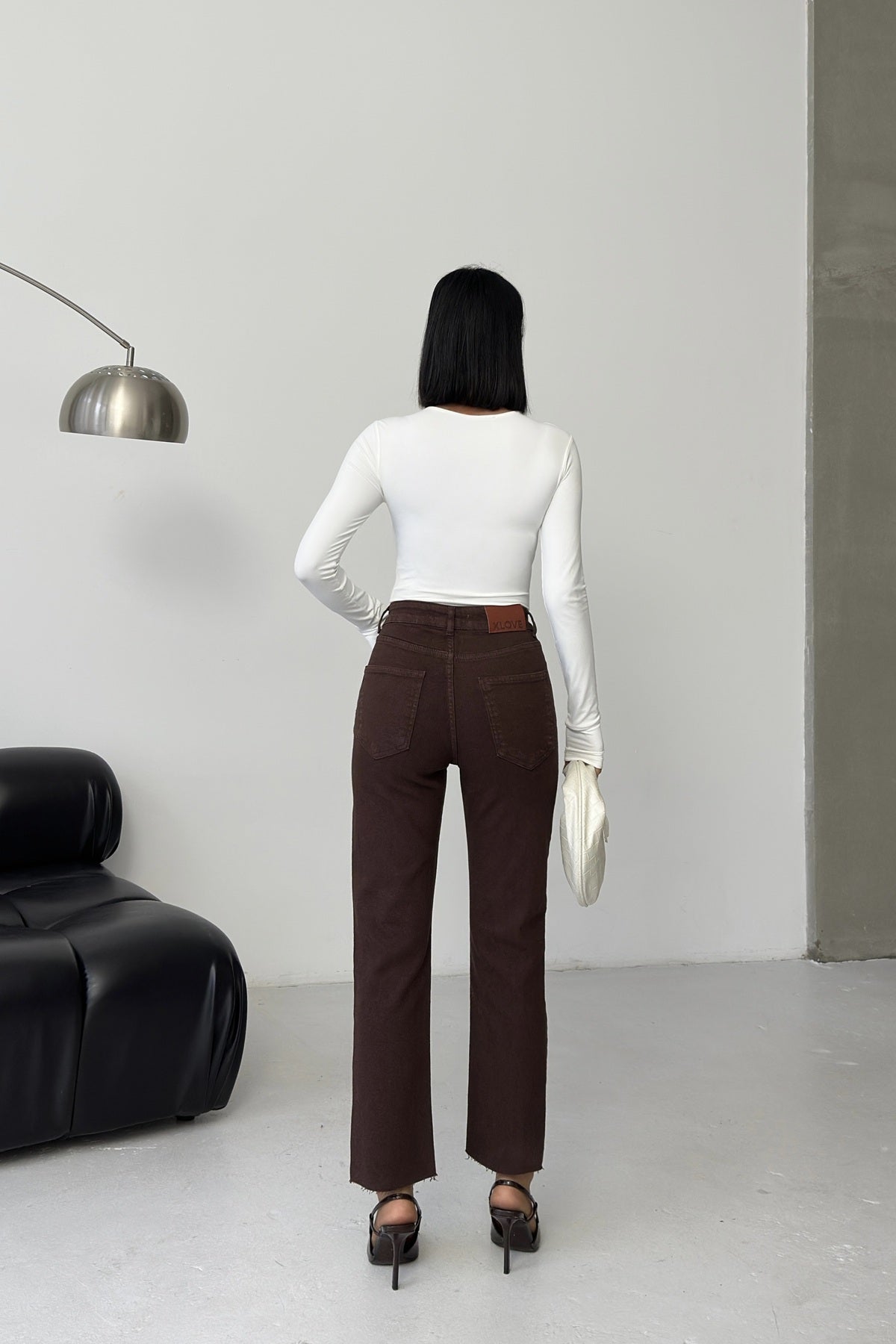 Yanı Yırtmaçlı Flare Paça Mom Kot Pantolon 1774