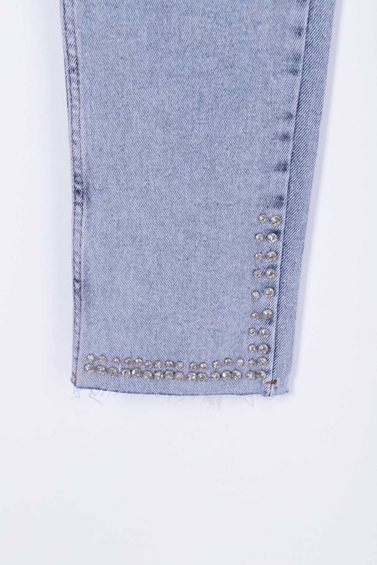 Taşlı Mom Fit Kot Pantolon 7023