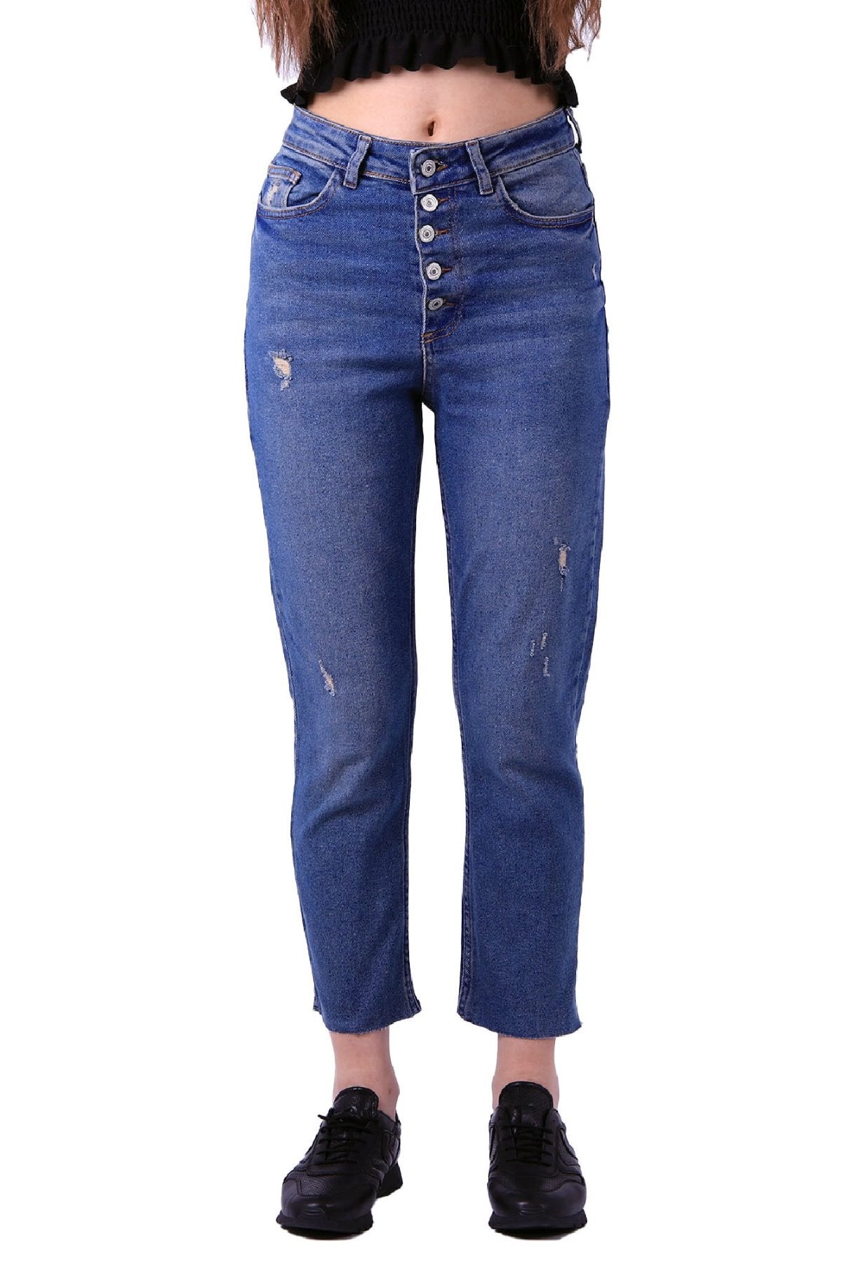 5 Düğmeli Mom Fit Kot Pantolon 745