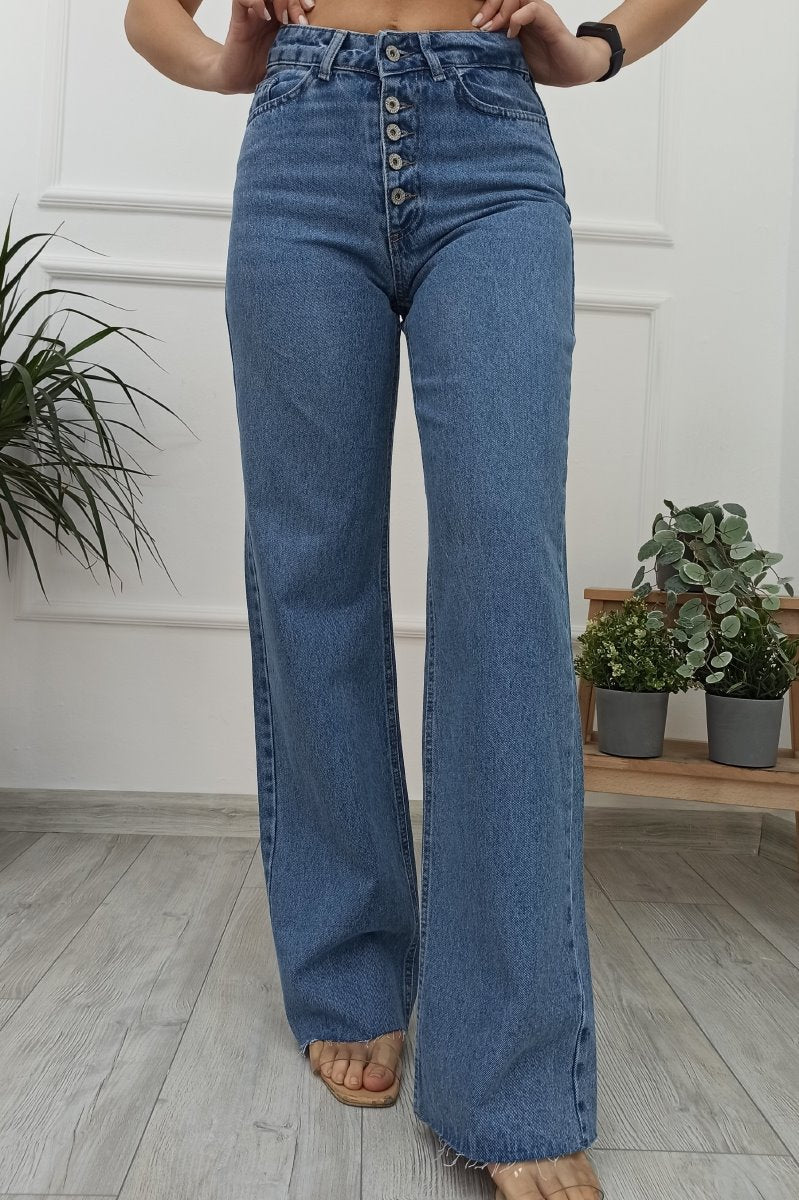 Dikişsiz Paça Beş Düğmali Relax Kot Pantolon 917