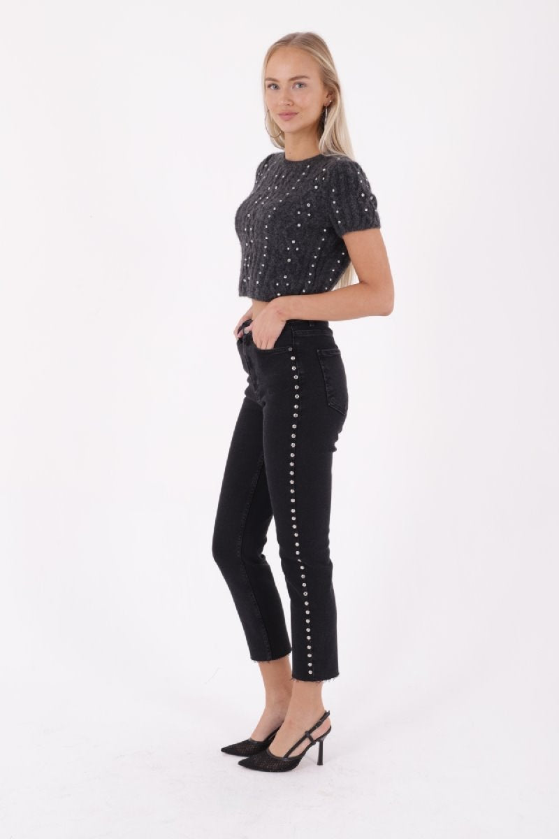 Yanı Drop Detaylı Mom Fit Kot Pantolon 1895