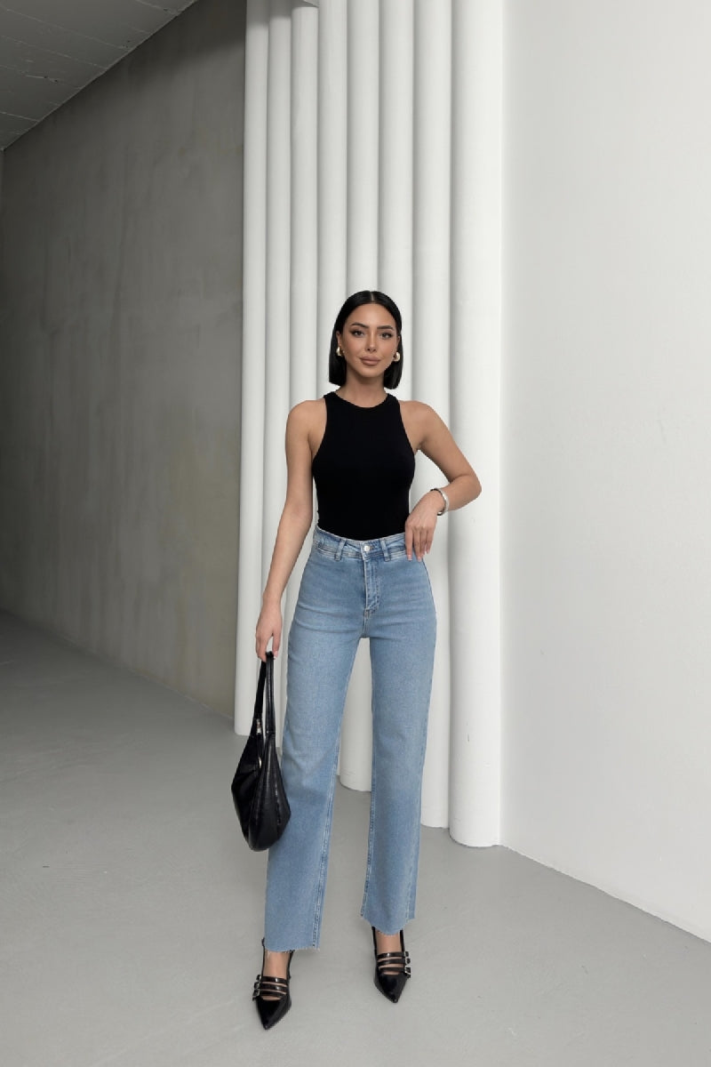 Cep Detaylı Palazzo Kot Pantolon 7073