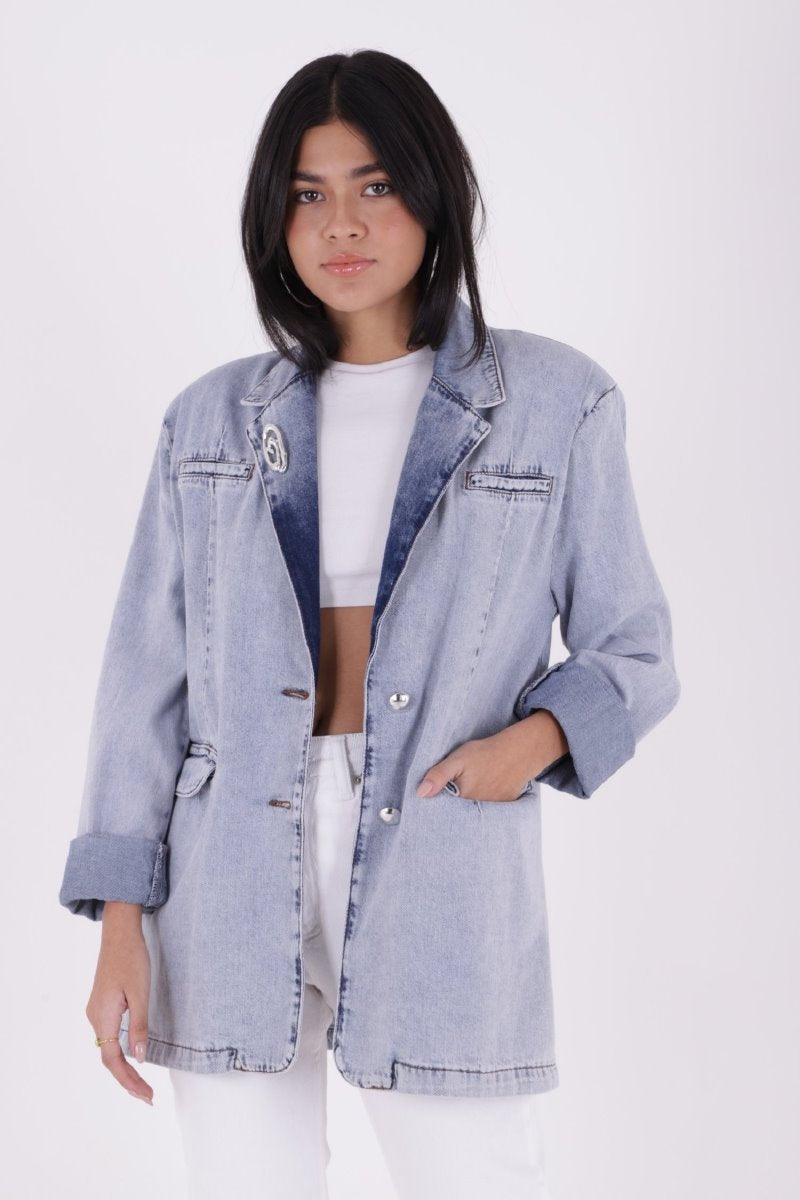 Düğmeli Klasik Blazer Ceket 6066
